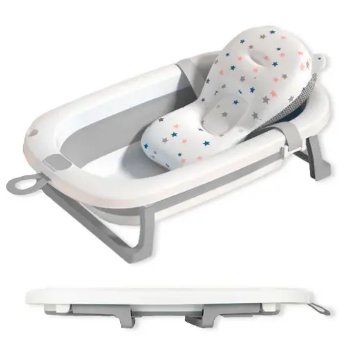 Bañera Plegable Bebe con Cojin Ergonomico y Termometro - JUPPLIES